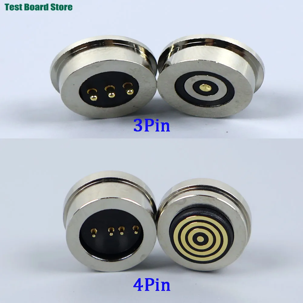 3Pin 4Pin Waterproof Magnetic connector Pogo Pin Spring Loaded Male Female 360 ° blind suction DC Signal transmission charging