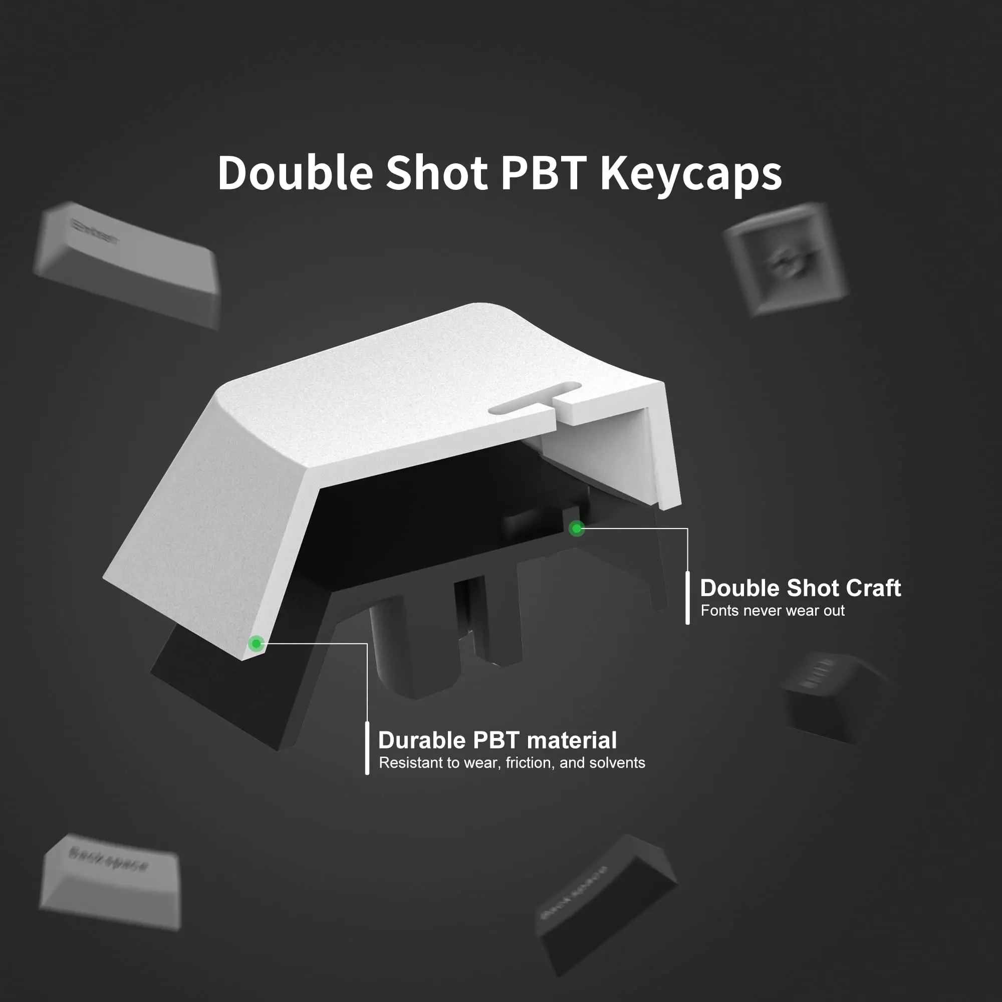 Duplo Tiro Pbt Keycaps 168 Teclas Bow Branco Preto Cereja Perfil Gateron Switches mx Teclado Gamer Mecânica - Imagem 2