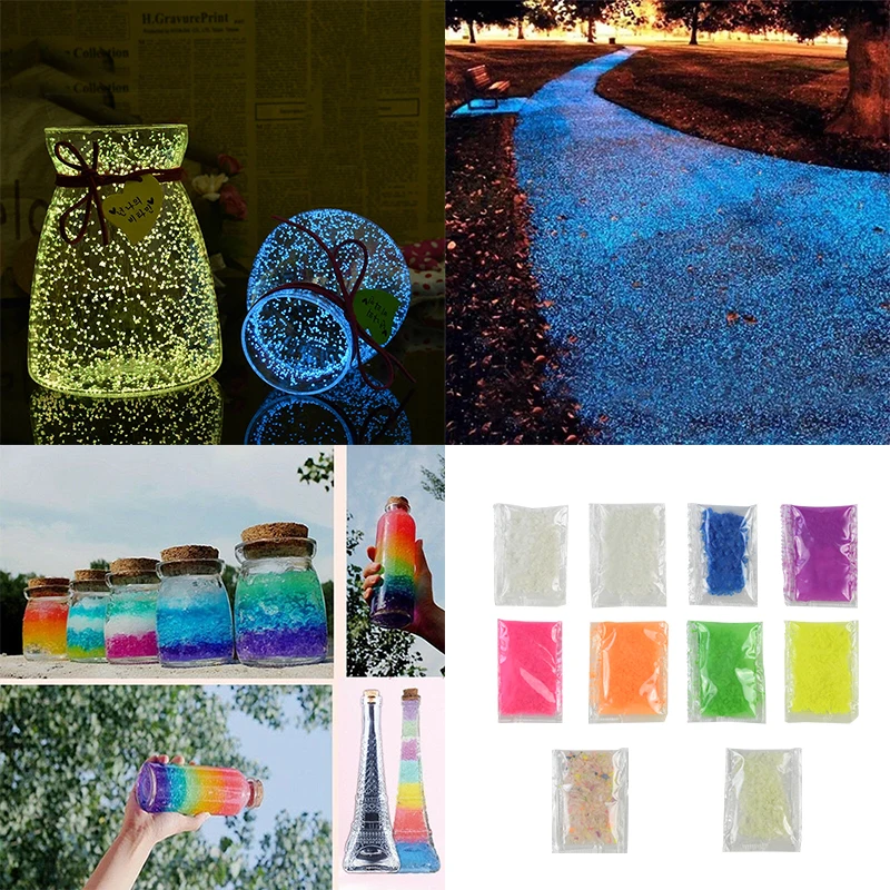 10g Luminous Noctilucent Sand Stones Wishing Bottle Fish Tank Supplies for Home Garden Fish Tank Wedding Decor DIY Party Supply