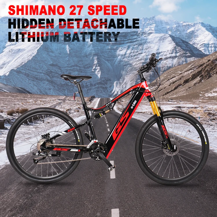 Aluminum Alloy Electric Bicycle with Strong Rear-Drive Engine Tires, Convenient Low Noise Ebike, New Full Suspen