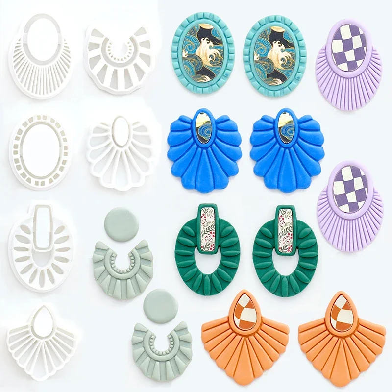Bohemian Style Polymer Clay Cutters Hyperbolic Tassel Design Polymer Clay Mold DIY Party Earrings Jewelry Cutting Pottery Tools polymer clay tools pottery tools clay sculpting tools pottery sculpting tools clay craft tool