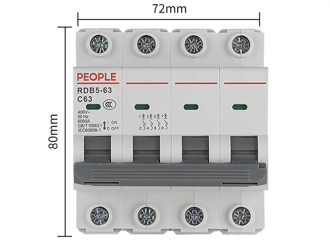 Miniature Circuit Breaker MCB 1P 2P 3P 4P 10A-63A 400V DIN Rail Type Overload Short Circuit Protector circuit breaker