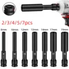 1/3PCS 1/2 Drive Socket Head Impact Wrench Hex Adapter Spanner Converter 7mm 8mm 9mm 10mm 11mm 12mm 13mm 14mm 15mm 16mm 17-24mm 1