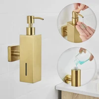 304 Brushed Stainless Steel Manual Soap Dispenser Wall Mounted Golden Black Square Round Soap Dispenser for Hotel Bathrooms 1
