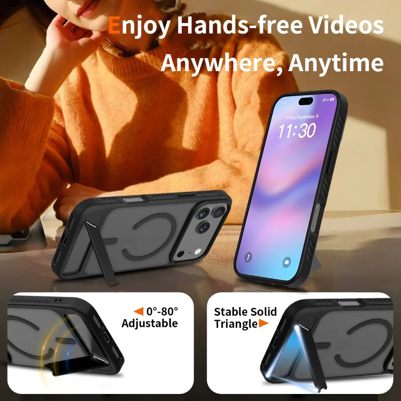Magnetic Stand Case with Hard PC+TPU Frame and Bracket Holder