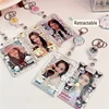 New Cute Cartoon Characters Acrylic Card Holder Kpop Album Bus Card Bank ID Card Protective Display Sleeves Students Bag Pendant 1