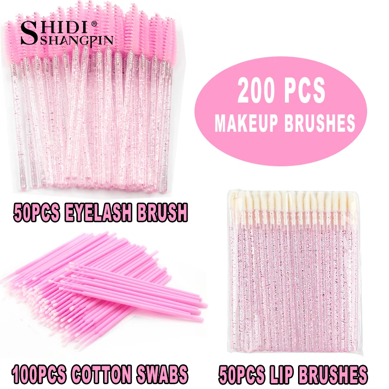 Description Picture 3 of itemLanjinglin 200pcs Disposable Brushes Set Mascara Wands Lip Brushes Microbrush Applicator Swab for Eyelash Extension Makeup Tools
