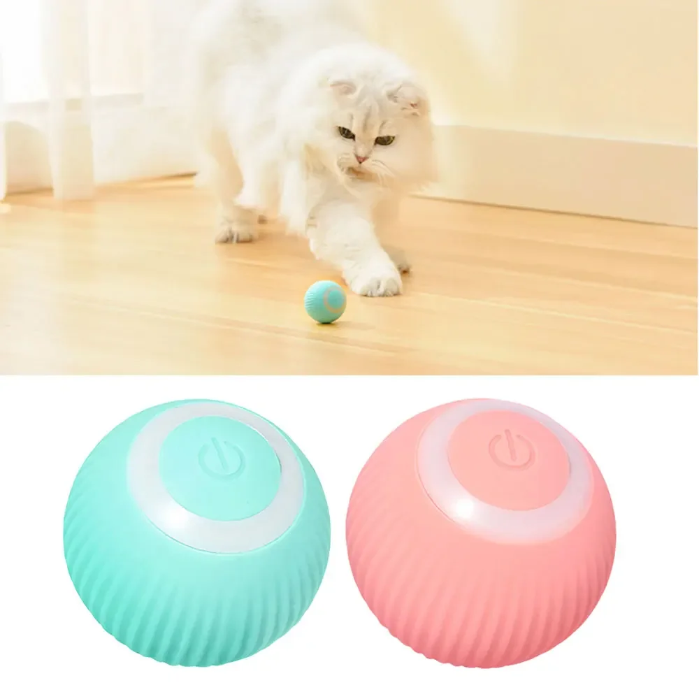 Cat Interactive Ball Toys Smart Electric Cat Ball Toys Automatic Rolling Cat Toys for Indoor Interactive Playing Cats Training Self-moving Kitten