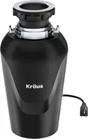 Continuous Feed Garbage Disposal with 3/4 Ultra-Quiet Motor for Kitchen Sinks with Power Cord and Flange Inc 1