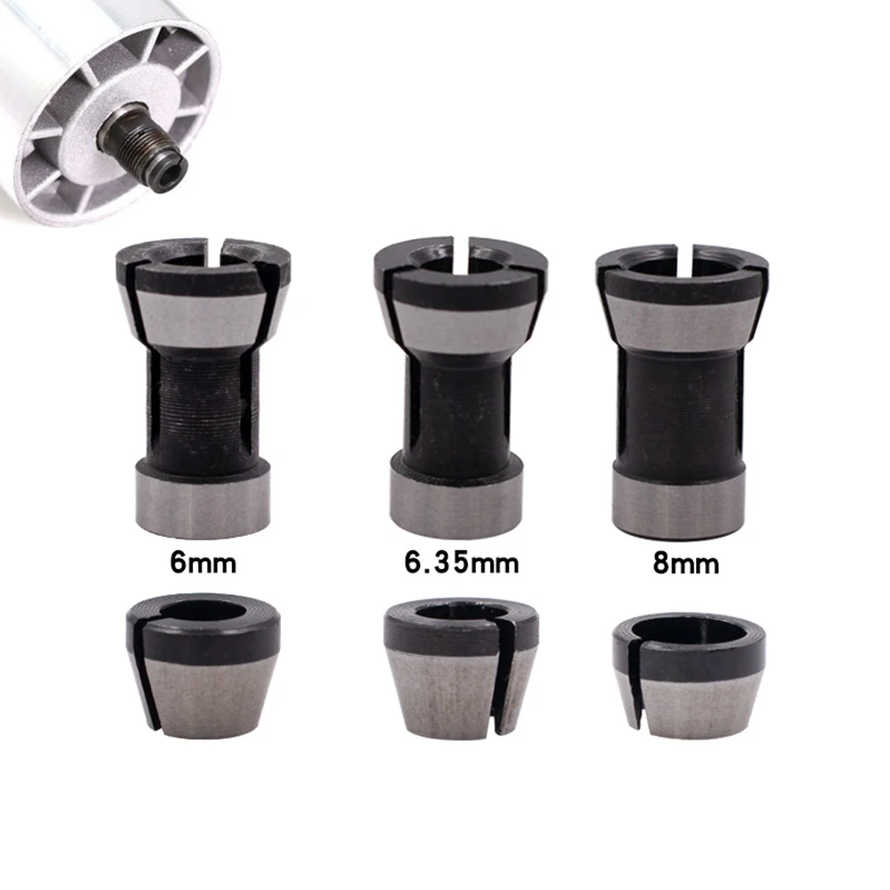 6pcs 6mm 6.35mm 8mm Collet Chuck For Engraving Trimming Machine Electric Router Machinery & Accessories
