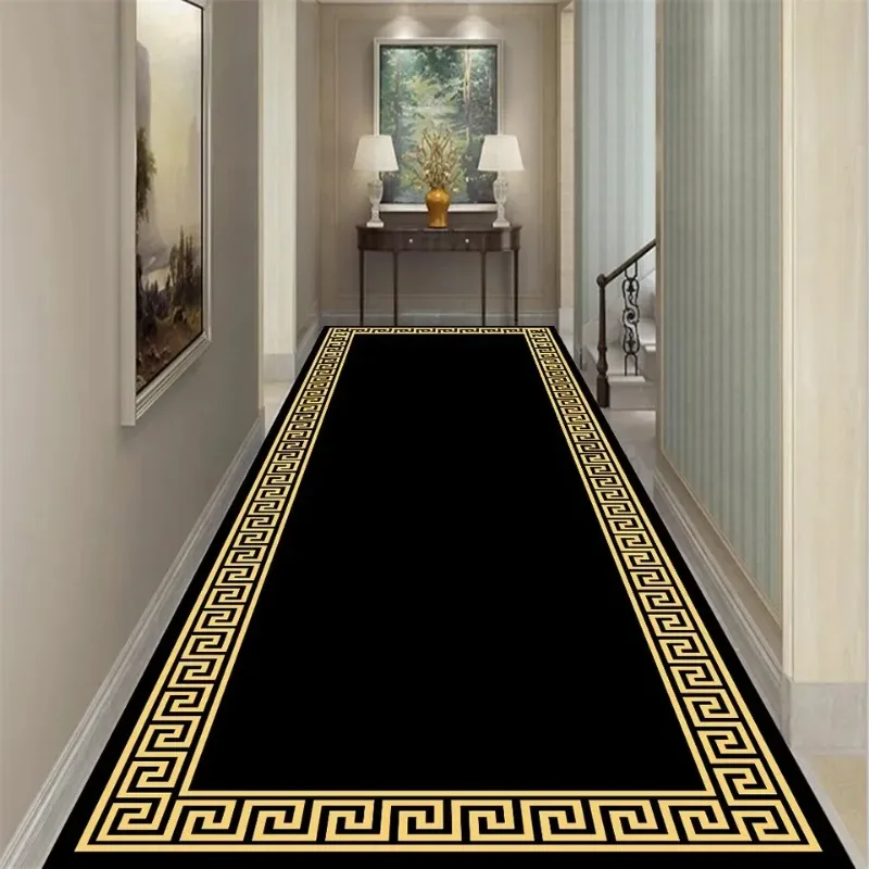 Nordic Modern Corridor Carpets Long Hallway Area Rug Geometry Bedroom Living Room Decoration Rugs Aisle Mat Anti-slip Floor Mats 2