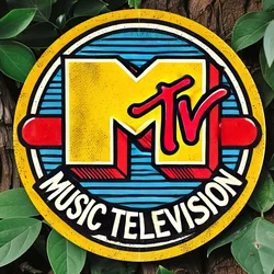 Vintage - Inspired Aluminum Wall Art Sign with Retro Music Television Design - 20x20