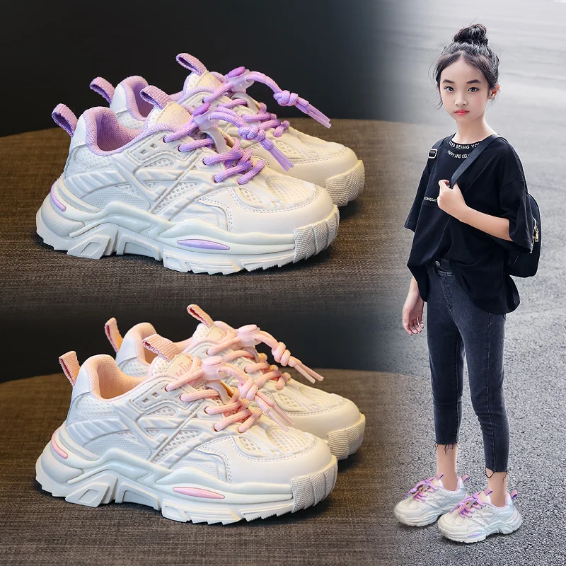 3Colors 26-36 Children Cute Sports Shoes Baby Girls Sneakers Kids Running Toddler Infant Footwear Kids Boys Outdoor Casual Shoes hot princess girls sports shoes cartoon cute chunky sneakers breathable light weight mesh shoes running white trainers 26 37