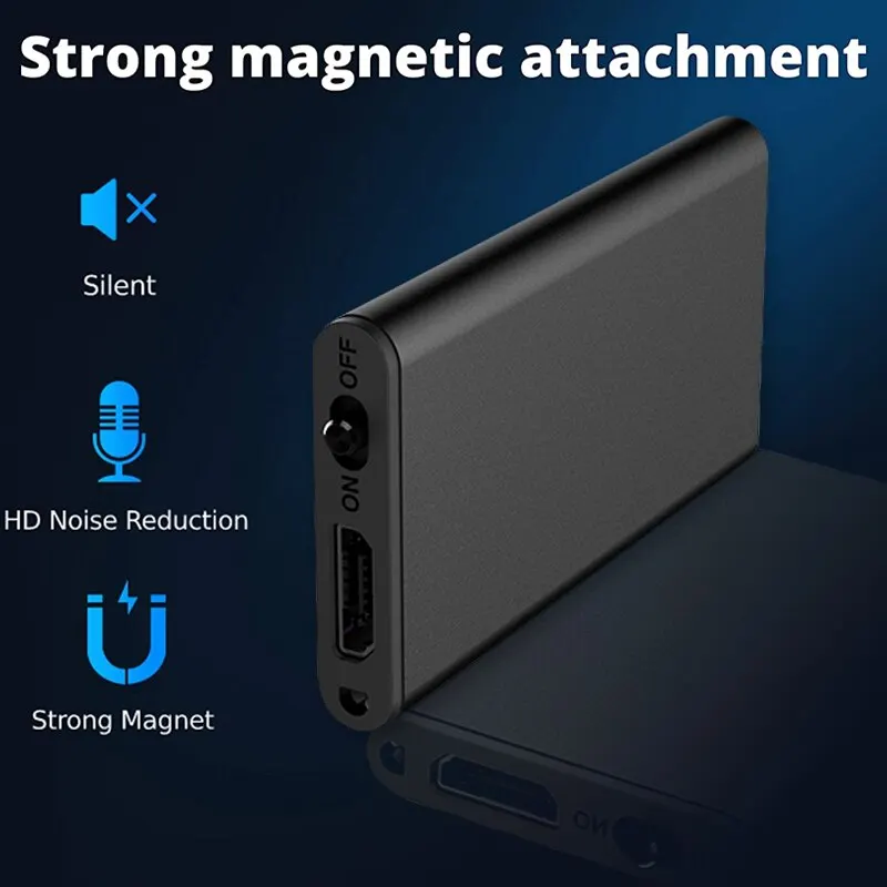 Ultra-Thin Professional Sound-Activated Voice Recorder with HD Noise Reduction and Portable MP3 Playback