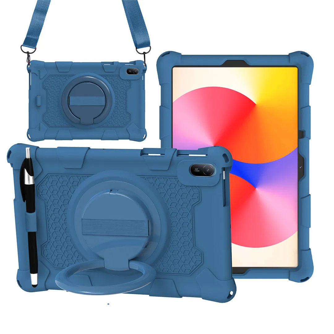 Soft Silicone Kids Tablet Cover with Stand and Shoulder Strap
