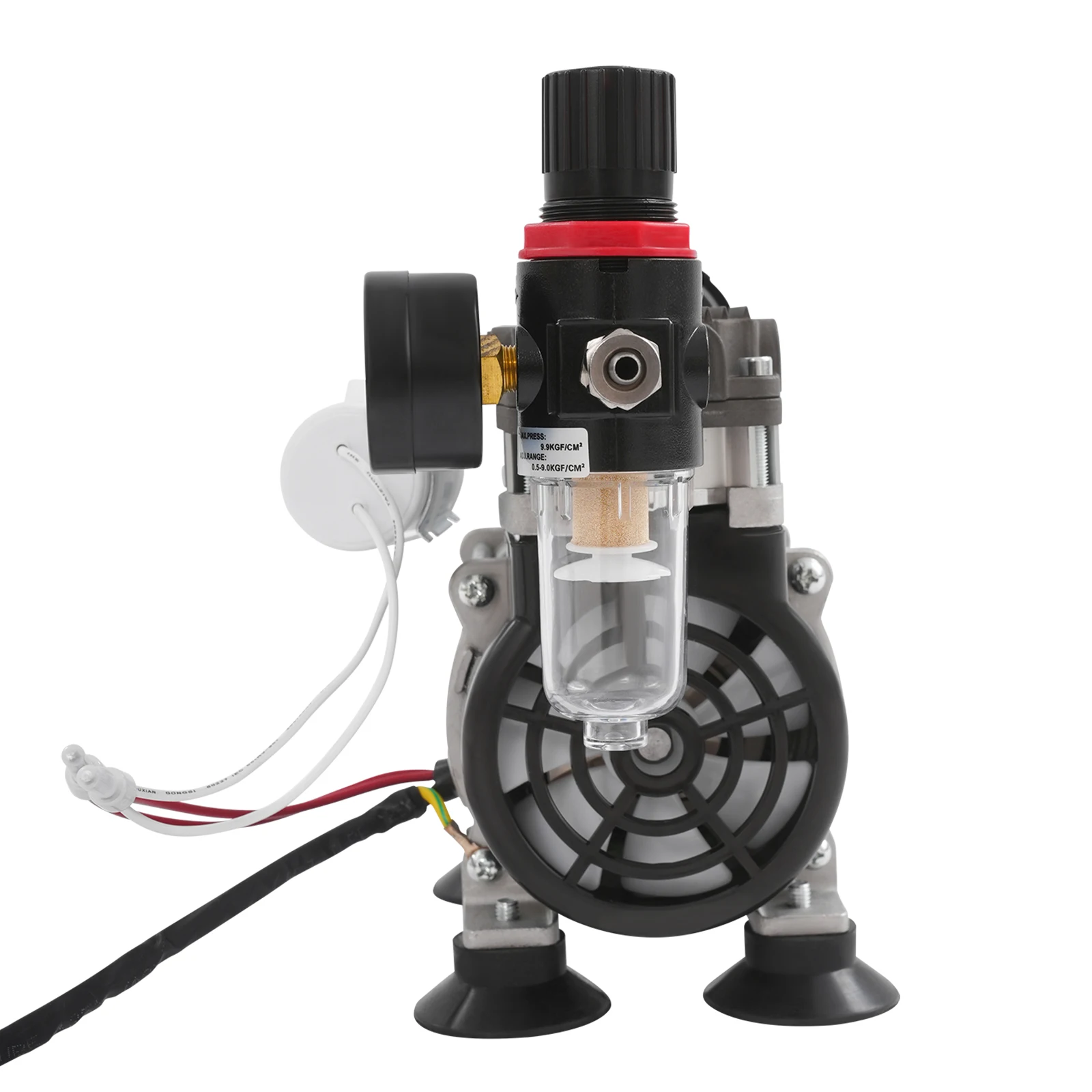 OL210A 230W 220V 1400R/Min Industrielle ölfreie Vakuumpumpe Labor ölfreie medizinische Stummkolbenpumpe mit Luftfilter Klare Messgerät – Detail 6