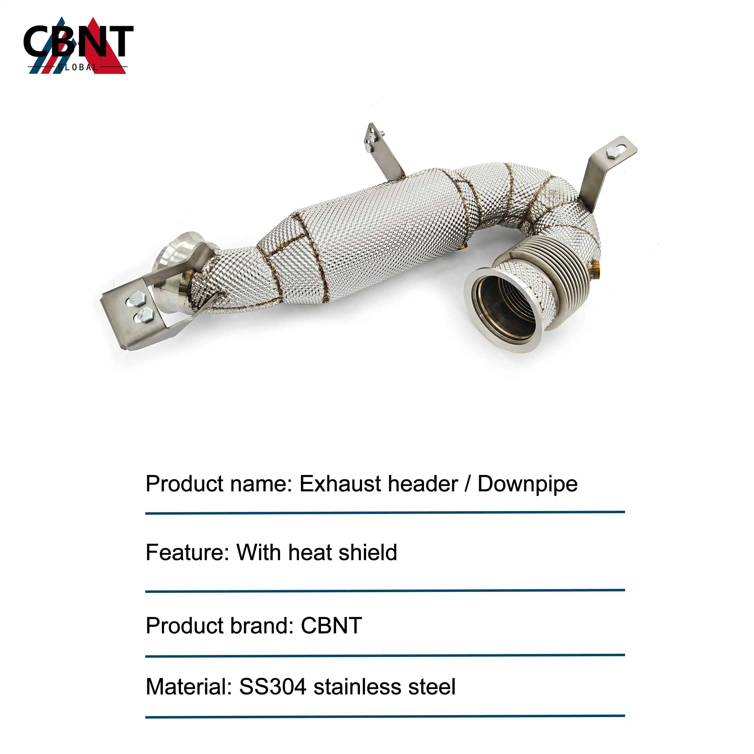 CBNT Exhaust Pipe Free Flow Downpipe for Mercedes Benz AMG GT50 GT53 E53 CLS53 GLE53 CLE53 3.0T SS304 Performance Exhaust Header
