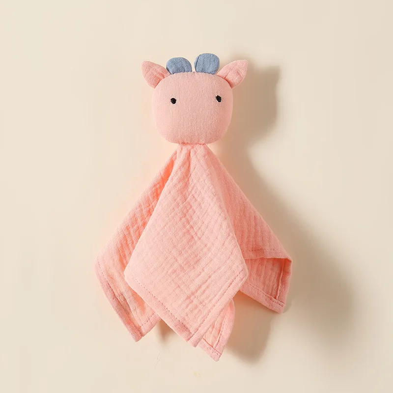 Baby Cotton Muslin Comforter Blanket Newborn Sleeping Dolls Cute Cattle Kids Sleep Toy Soothe Appease Towel Bibs Saliva Towel 5