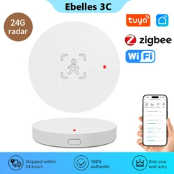 Tuya Wifi Zigbee Motion Sensor 24G MmWave Radar Detector Smart Home Security Protection Human Presence Sensor for Alexa Google
