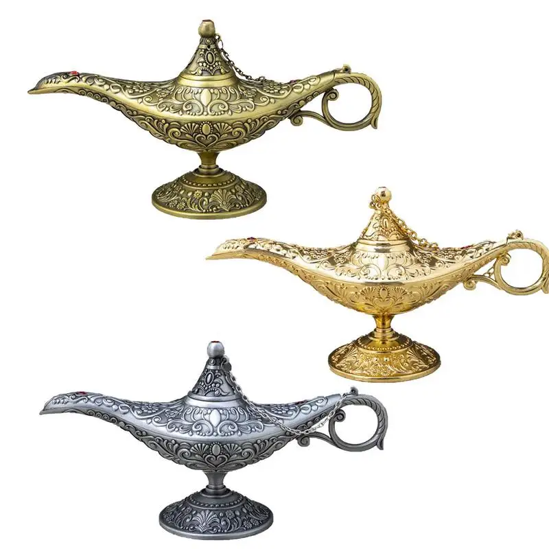 Lampada Lanterna Magica Di Aladdin Di Lusso Altamente Lucidata Aladdin Magiclamp Ornament Vintage Magical Legend Lamp Per La Casa/Matrimonio