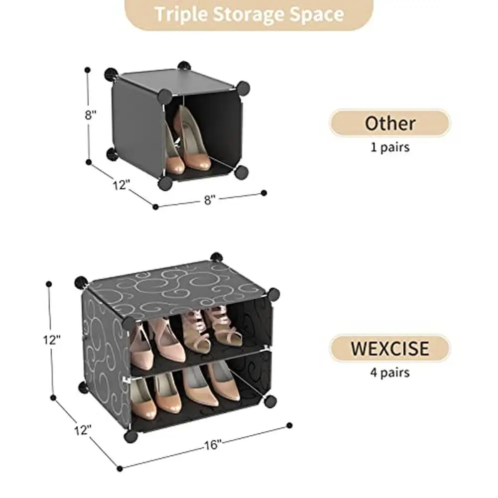 Adjustable Portable Shoe Storage Organizer 80 Pairs  Rack Cabinet with Door Easy Assembly Waterproof Plastic   3