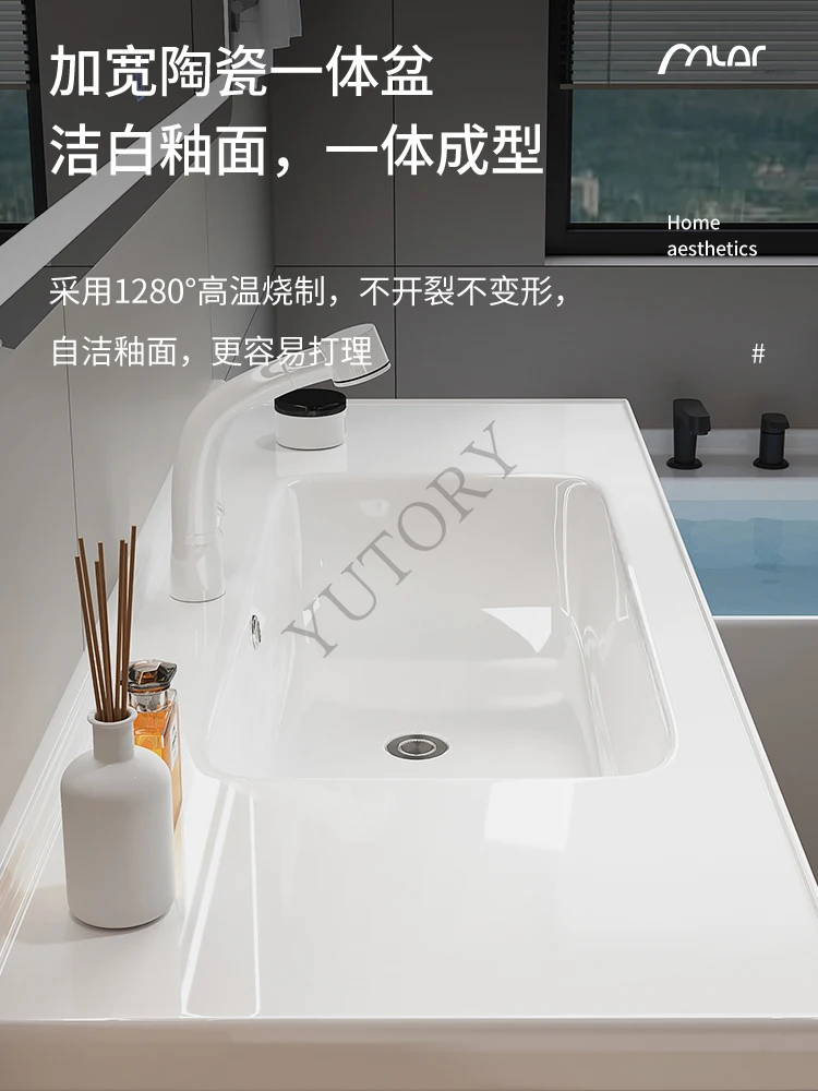 Smart bathroom cabinet ceramic integrated basin washbasin cabinet combination modern bathroom washstand