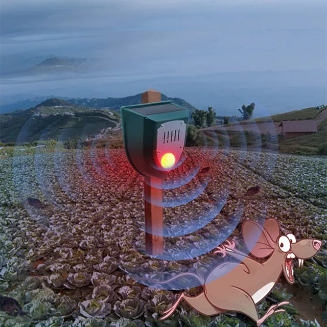 Napelemes Állati Visszatelepítő Napenergia Ultrahangos Állatok Visszataszító Kutya/Macska/Madárcsökkentő Félelmetes Szonárriasztó - Image 3