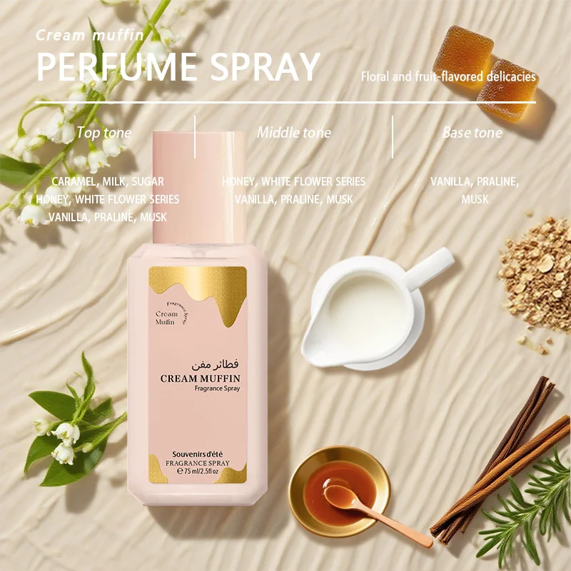 Profumo da donna Cream Muffin 75 ml, fragranza dolce e invitante, profumo a lunga durata, affascinante Eau de Parfum per uso quotidiano._voghion.com