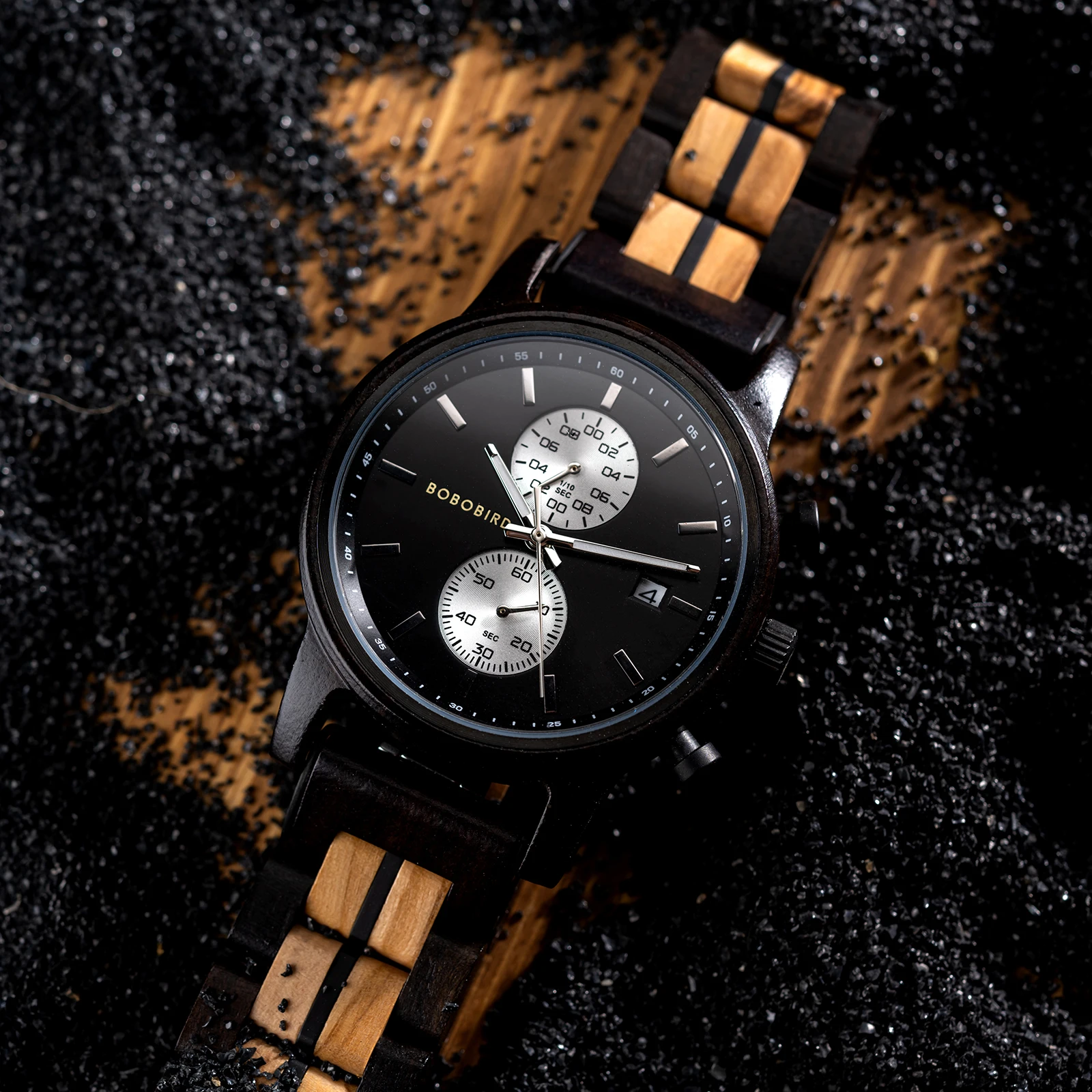 BOBO BIRD 2022 New Luxury Watch for Men Wooden Watches High Quality Quartz Movement Custom Chronograph Wristwatch reloj hombre