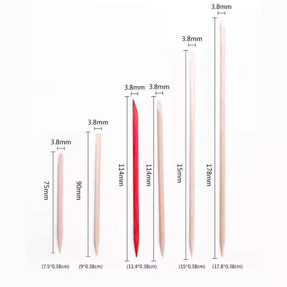 Manicure Pedicure Tools 50/100/200/300pc/Set For Nail Different Sizes Orange Wood Sticks Cuticle Pusher Remove