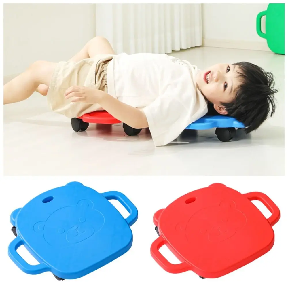 Mute Design Children 4-Wheeled Scooter Wear-resistant Creativity Montessori Sensory Toys Safe with Handles Motor Skills Scooter