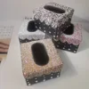 Sparkling Diamond Tissue Box Rectangle Paper Towel Holder Desktop Napkin Holder Storage Container Kitchen Bathroom Tissue Boxes 3