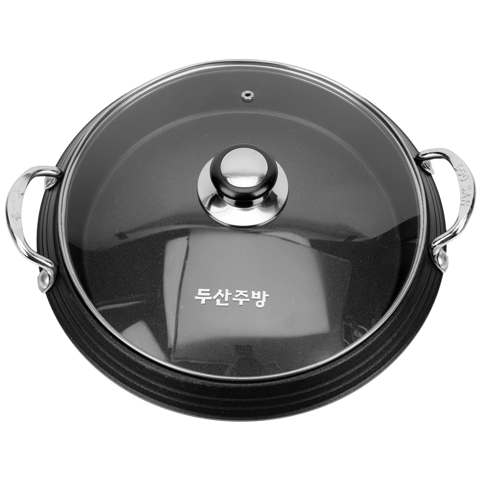 

Cooking Pot Korean Army Roasting Pan Frying Pans Nonstick with Lid Medical Stone Coating Style Dry