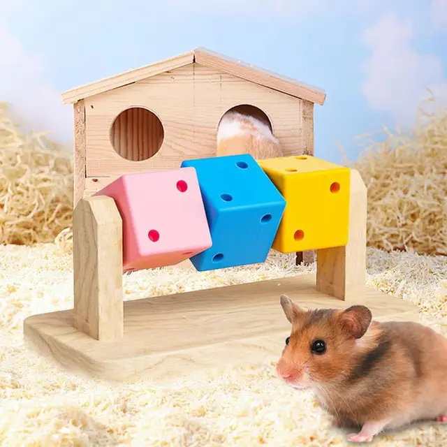 Comida Hamster Plataforma De Madera Para Hámster Juguete