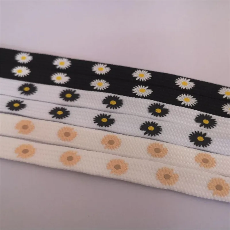 Little Daisies Shoelaces Cartoon Printing Fashion Unisex Flat Shoe laces High-top Canvas Sneakers Shoelace Sports Shoelaces