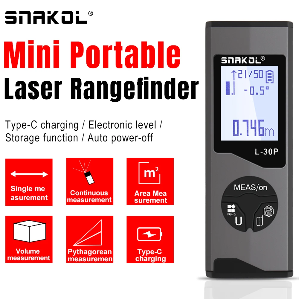 Mini télémètre laser 30m rechargeable USB 24g - Distancemètre portable intelligent pour pêche