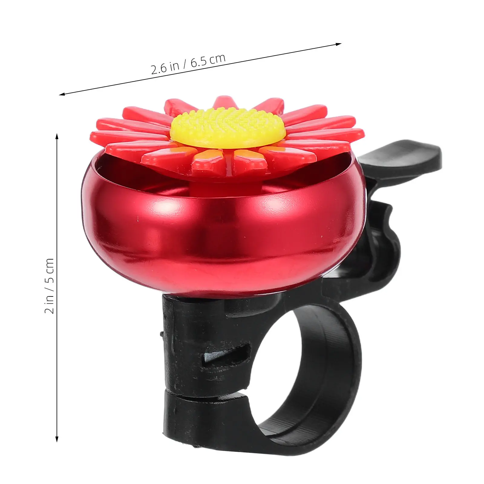 해바라기 자전거 벨 레드 사이클링 벨 핸들바 링 선명한 소리 간편한 설치 22cm 직경 자전거에 적합