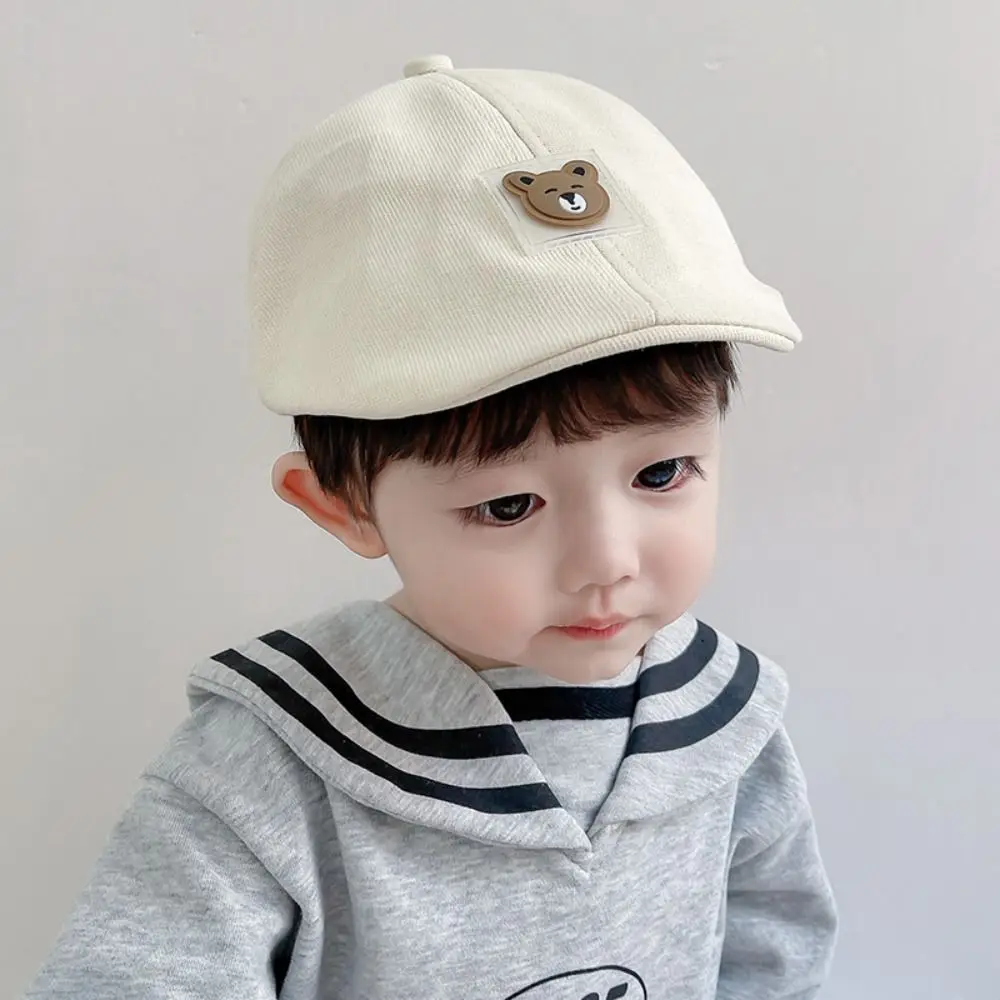 Casual Little Bear Sun Hat Cotton Short Eaves Baseball Cap Thin Style Forward Hat
