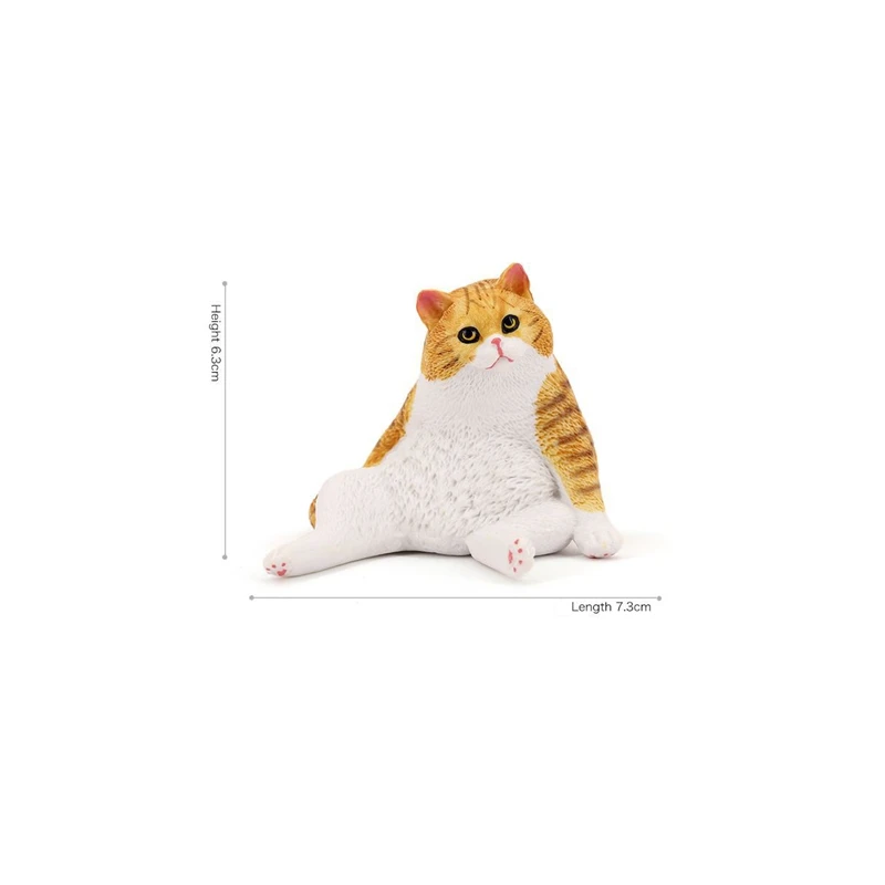 Simuliertes faules Katzenmodell, dicke Katzen, Desktop-Ornament, Heimdekoration für Haustiere, Kätzchen – Detail 4