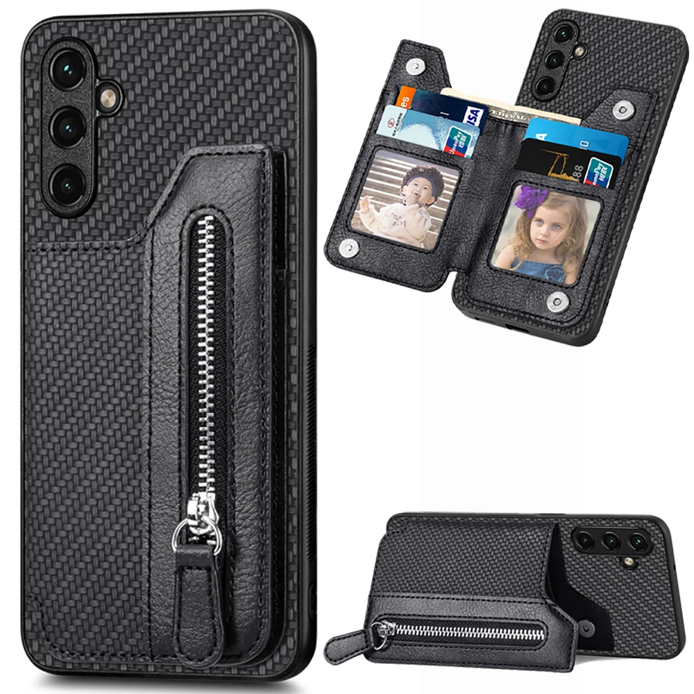 Luxury Leather Zipper Wallet Phone Case