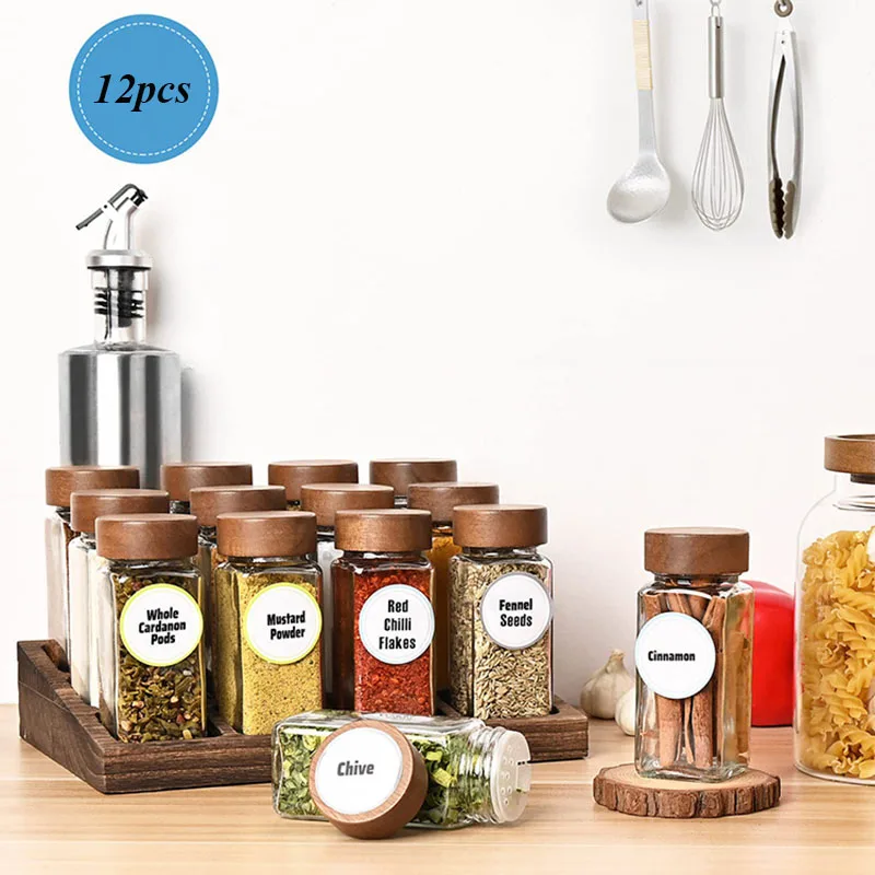 Acacia Wood Shaker Spice Jars 125ml for Herb and Spice Storage, Pantry  Containers