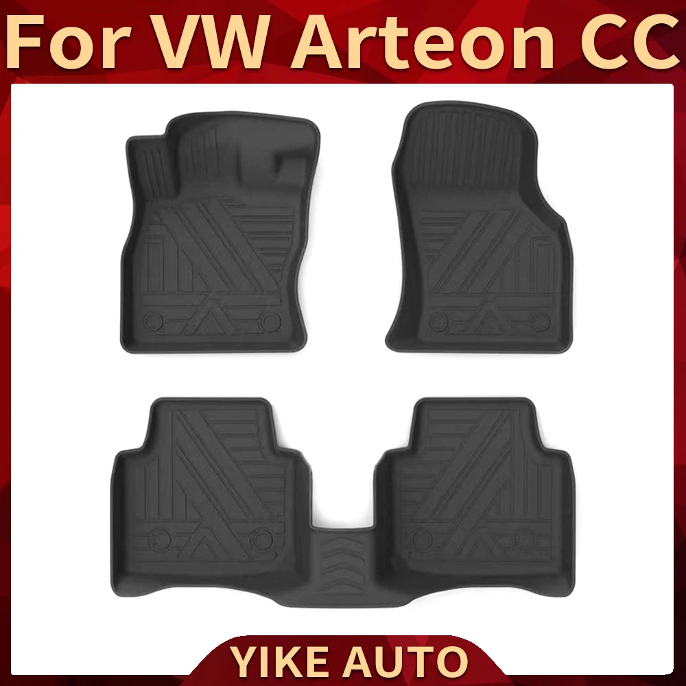 

For VW Volkswagen Arteon CC 2018-2023 Auto Car Floor Mats All-Weather TPE Foot Mats Odorless Pad Tray Mat Interior Accessories