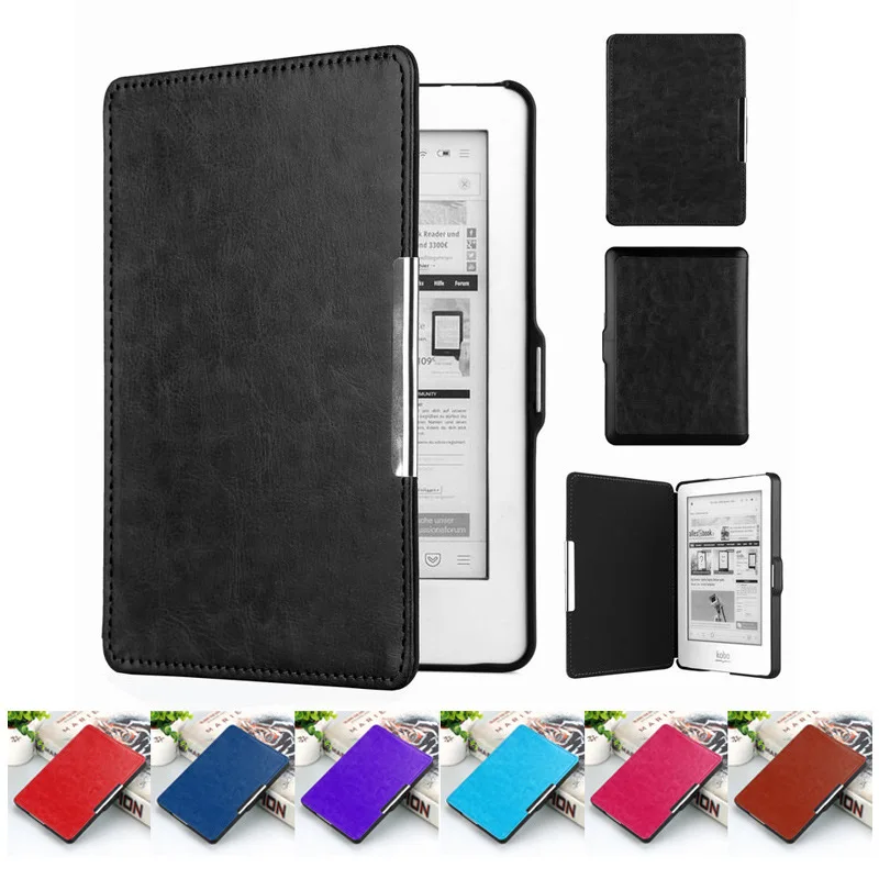 

PU Flip Case for Kobo Glo Leather Cover eBook Reader N613 Protective Case with Magnet closure