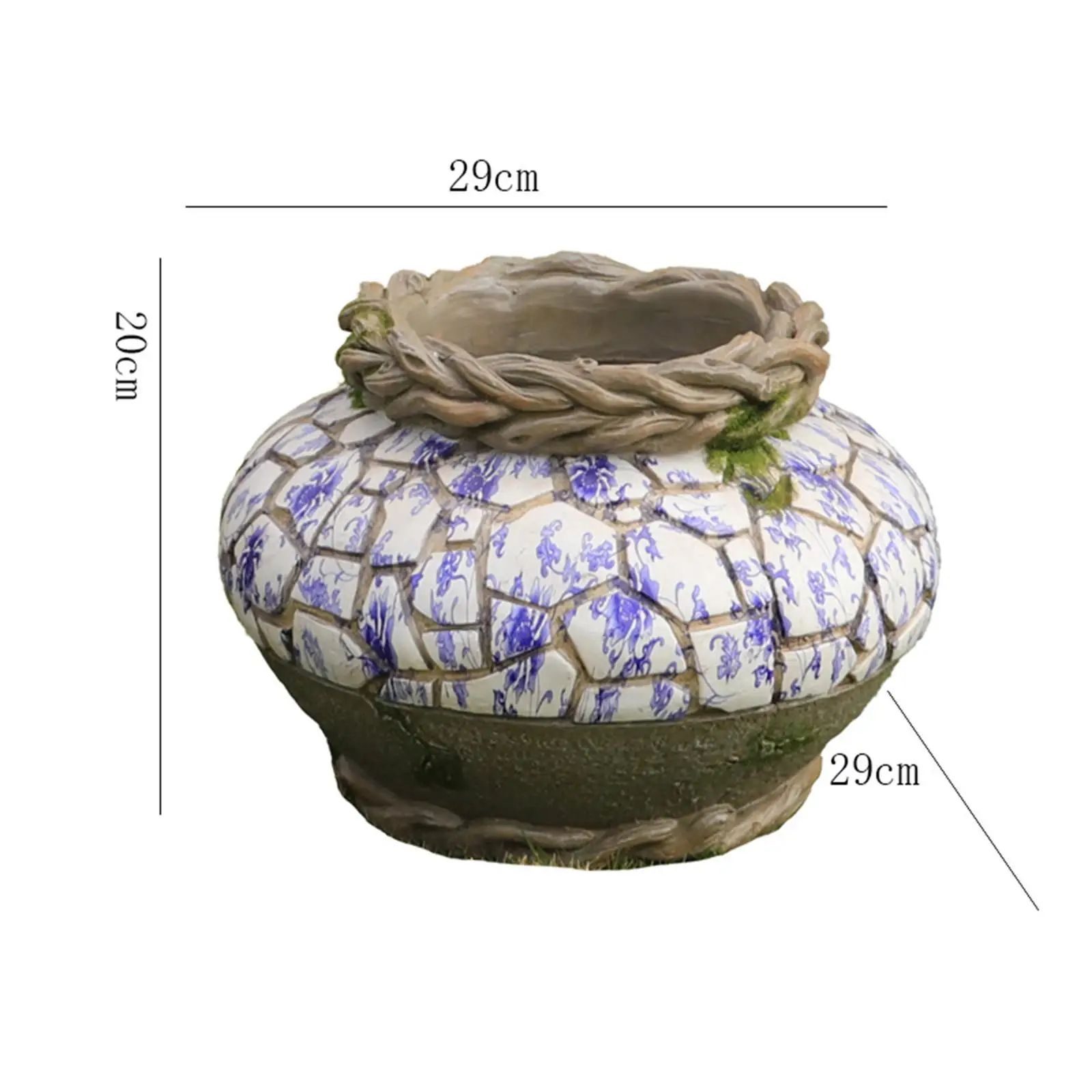 Resin Plant Pot Flower Vase Display Holder Gift Decoration Flowerpot Garden Planter Pot for Balcony Living Room Outdoor Shelf