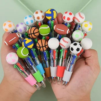 Nuovo modello di penne a forma di pallone da calcio e pallacanestro, da 1 a 20 pezzi, penne a quattro colori assortite per feste a tema calcio, carnevali, compleanni, matrimoni, ospiti, Capodanno, regali scolastici, premi, bomboniere.