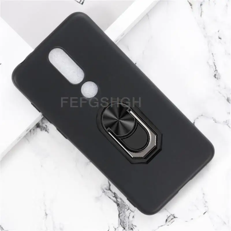 Nokia X5 5.1 Plus Soft TPU Silicone Phone Case with Back Finger Ring