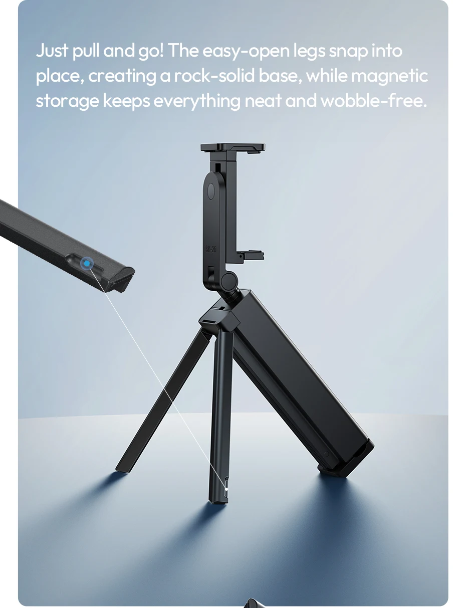 SK-20 Portable Travel Phone Holder Tripod for Mobile Phone Foldable Selfie Holde