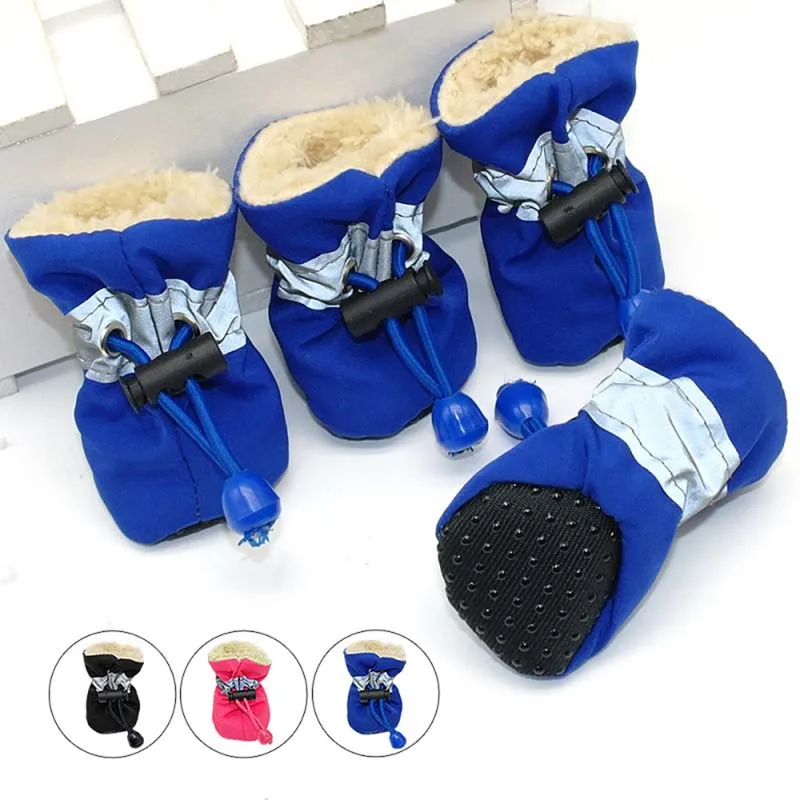 Title 3, 4pcs Antiskid Puppy Shoes Pet Protection Soft-s...