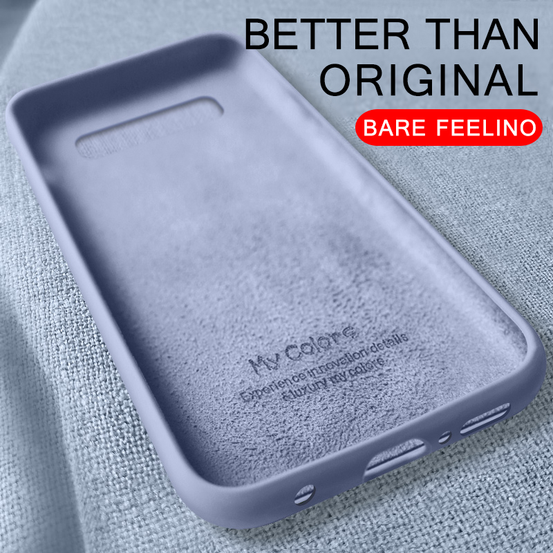 Soft Liquid Silicone Case for Samsung Galaxy S8 S9 Plus S10 Lite S10E Original Cover For samsung Note 8 9 10Pro Case Coque Funda