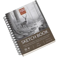 Top Spiral Bound Sketch Pad - 100 Sheets of Premium Acid-Free Sketch Paper, 5.83x9 Inches (Sketch Pad)